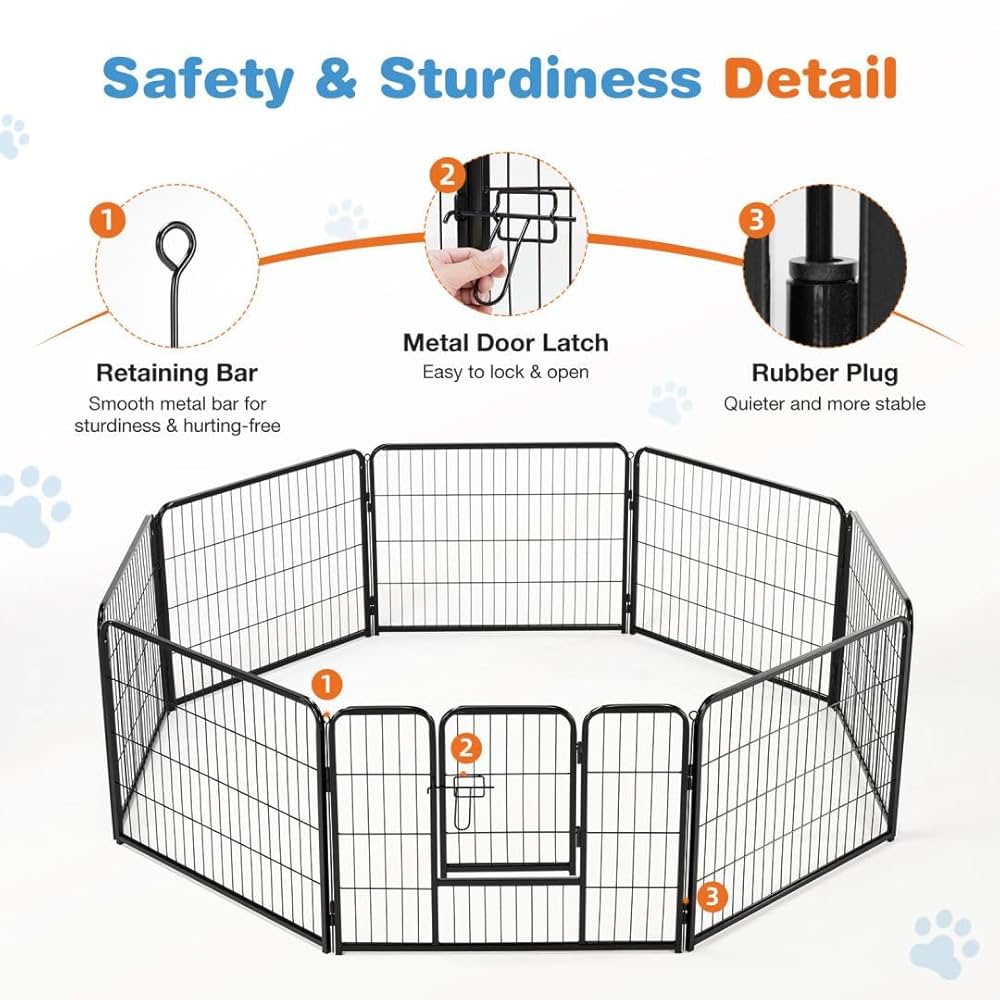dogページ Amazon.com : Dog Playpen, 8 Panel 24” Height Puppy Fence